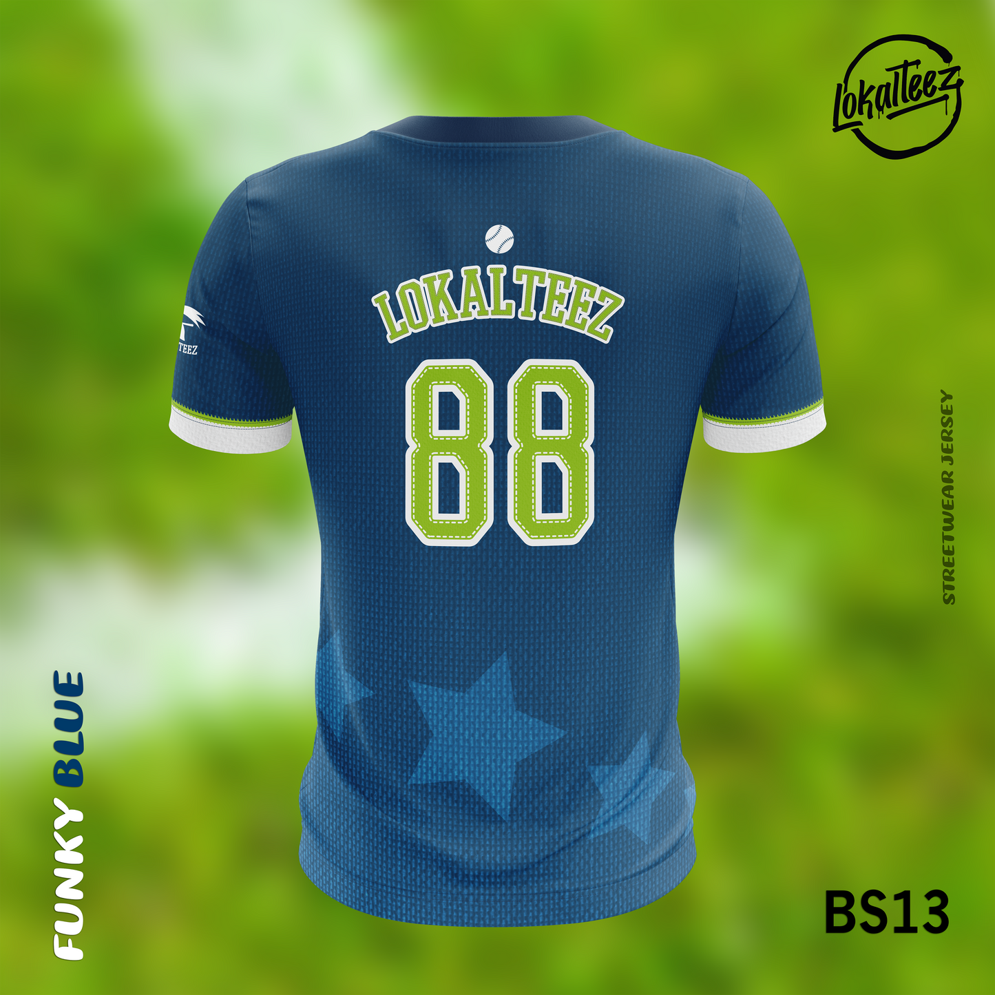 LOKALTEEZ BS13 Baseball Japanese Edition FUNKY BLUE 180GSM JERSEY BOLA