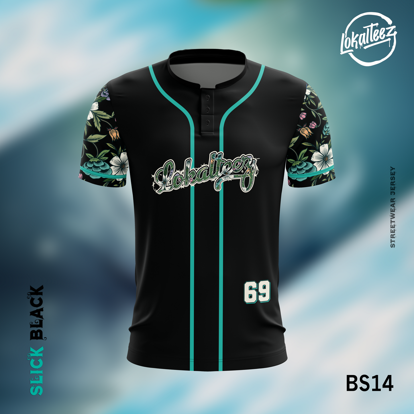 LOKALTEEZ BS14 Baseball Japanese Edition SLICK BLACK 180GSM JERSEY BOLA