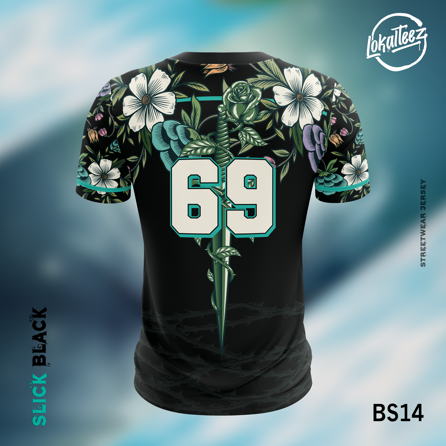 LOKALTEEZ BS14 Baseball Japanese Edition SLICK BLACK 180GSM JERSEY BOLA