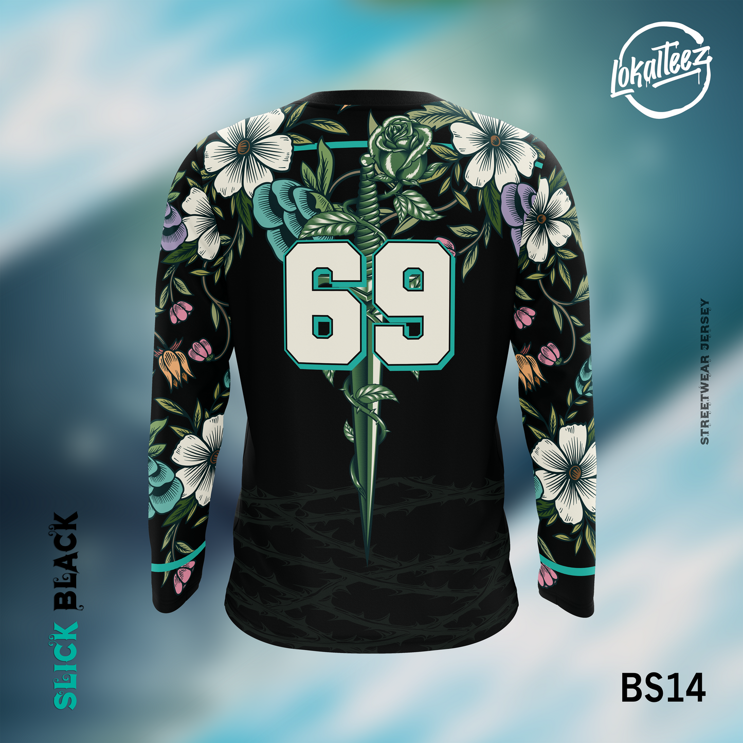 LOKALTEEZ BS14 Baseball Japanese Edition SLICK BLACK 180GSM JERSEY BOLA