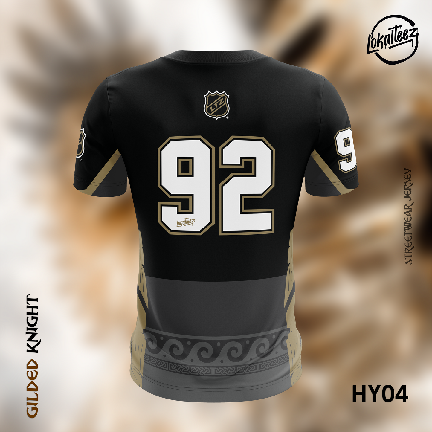 LOKALTEEZ HY04 Ice Hockey Edition GLIDED KNIGHT 180GSM Double V-Neck