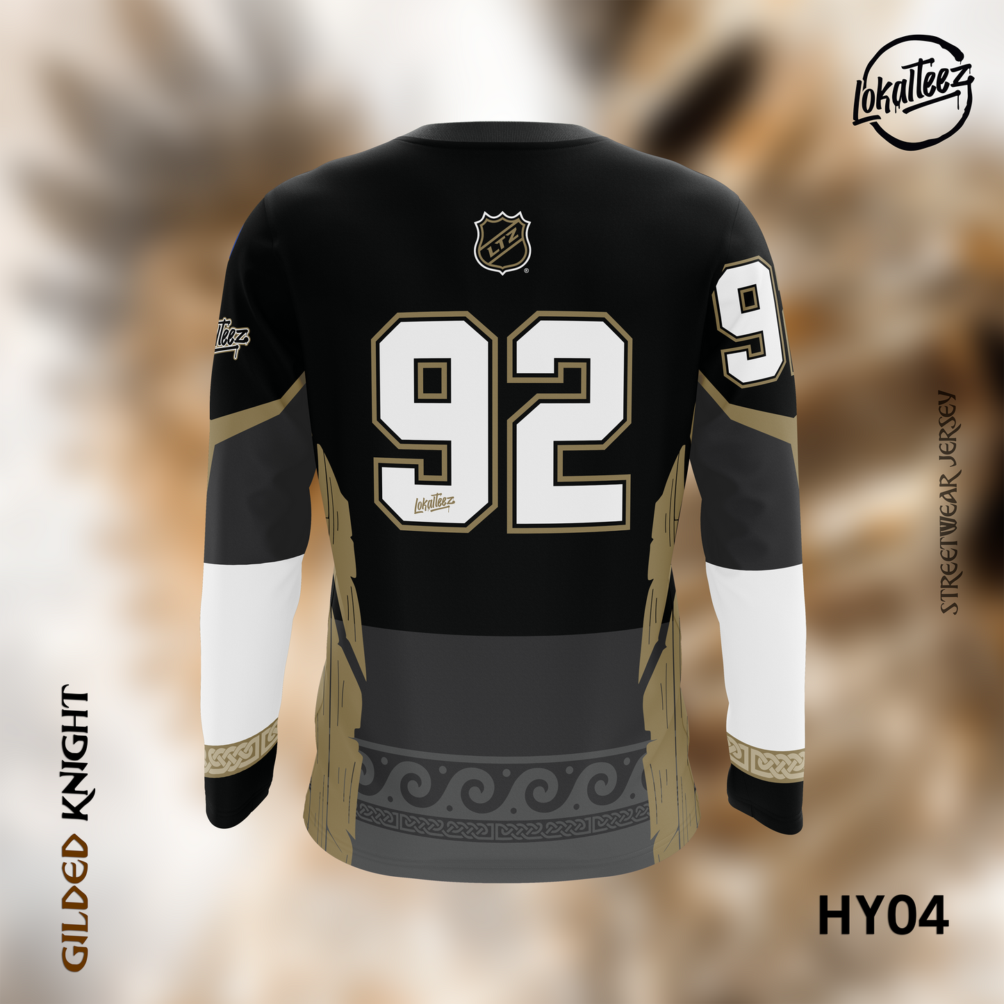 LOKALTEEZ HY04 Ice Hockey Edition GLIDED KNIGHT 180GSM Double V-Neck