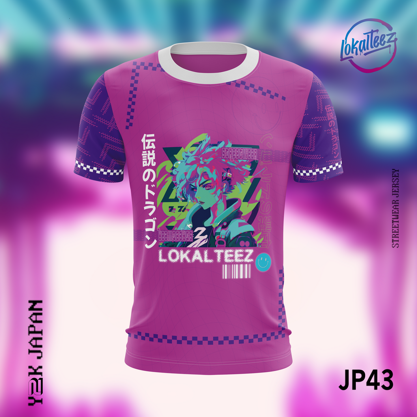 LOKALTEEZ JP43 Japanese PINKU Edition Y2K JAPAN 150GSM Round Neck