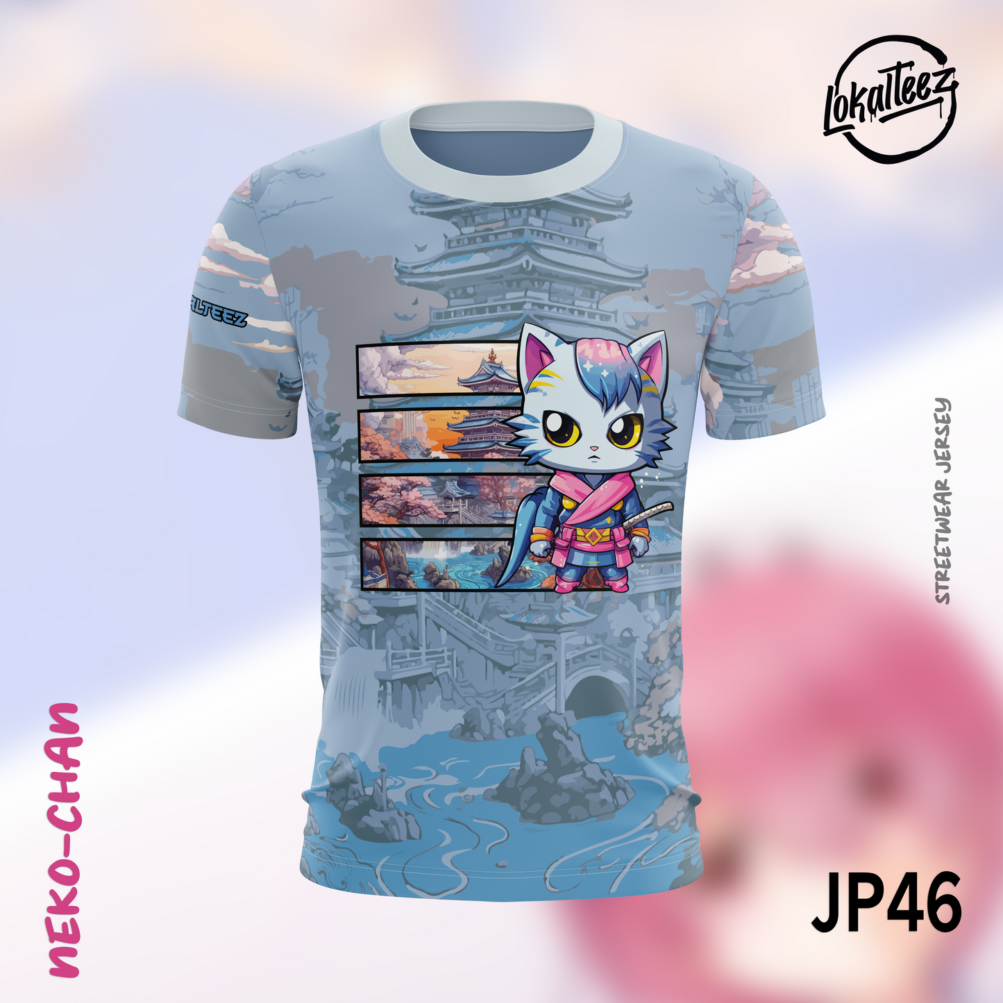 LOKALTEEZ JP46 Japanese PINKU Edition NEKO-CHAN 150GSM Round Neck