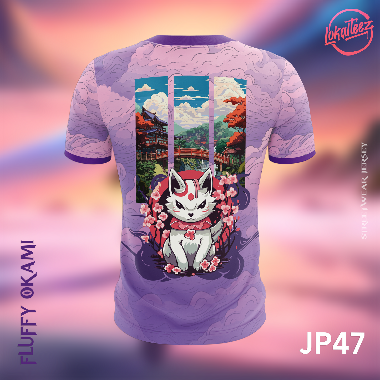 LOKALTEEZ JP47 Japanese PINKU Edition FLUFFY OKAMI 150GSM Round Neck