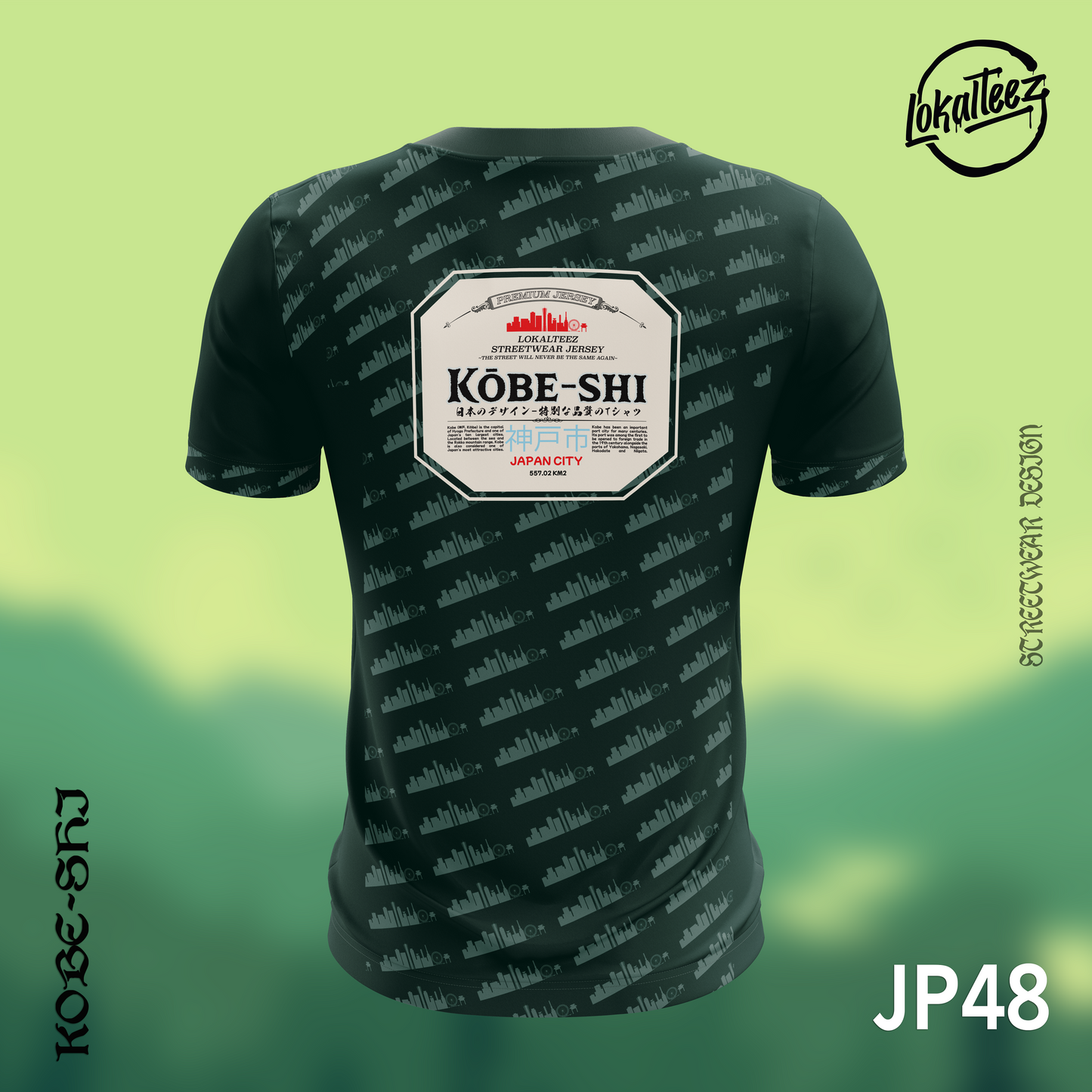 LOKALTEEZ JP48 Japanese BASHO Edition KOBE-SHI 180GSM Round Neck