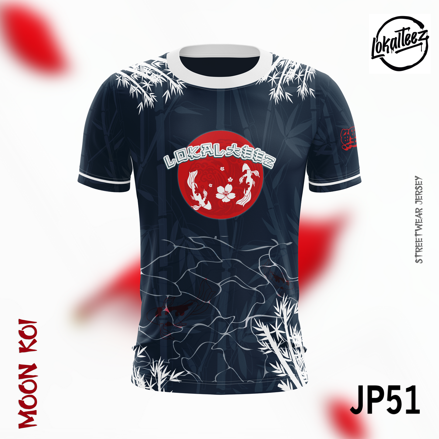LOKALTEEZ JP51 Japanese KISETSU Edition MOON KOI 180GSM Round Neck