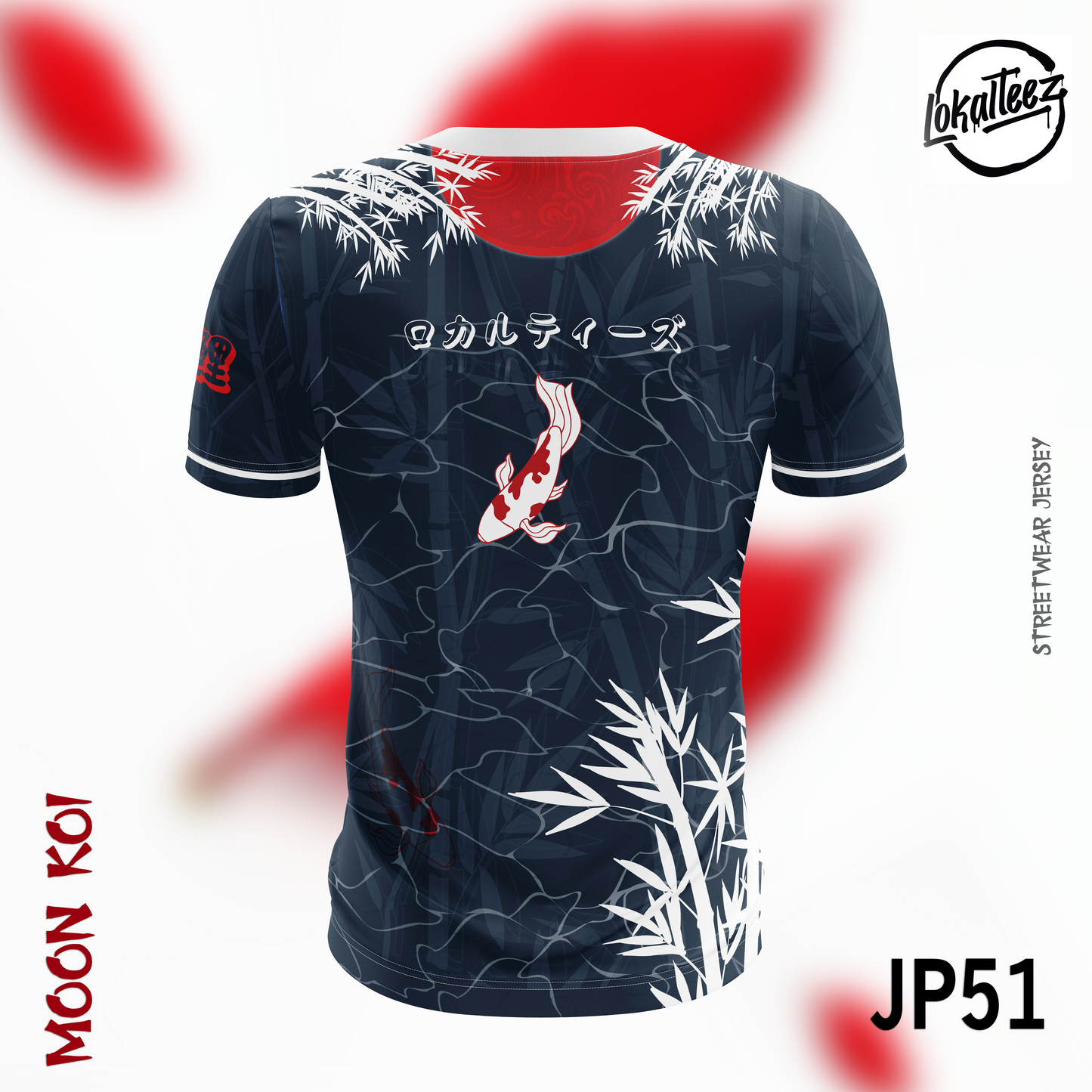 LOKALTEEZ JP51 Japanese KISETSU Edition MOON KOI 180GSM Round Neck