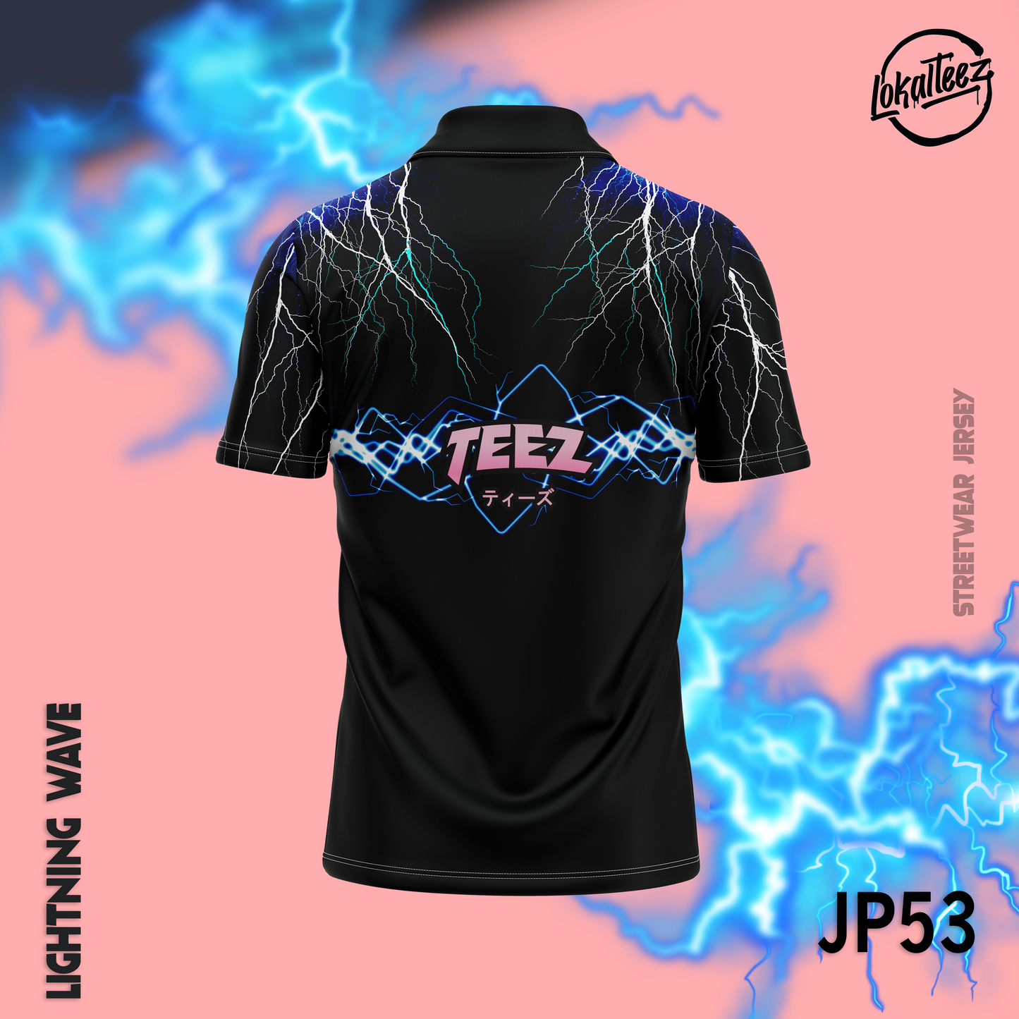 LOKALTEEZ JP53 Japanese TENKI Edition LIGHTNING WAVE 280GSM Lycra Retro Collar