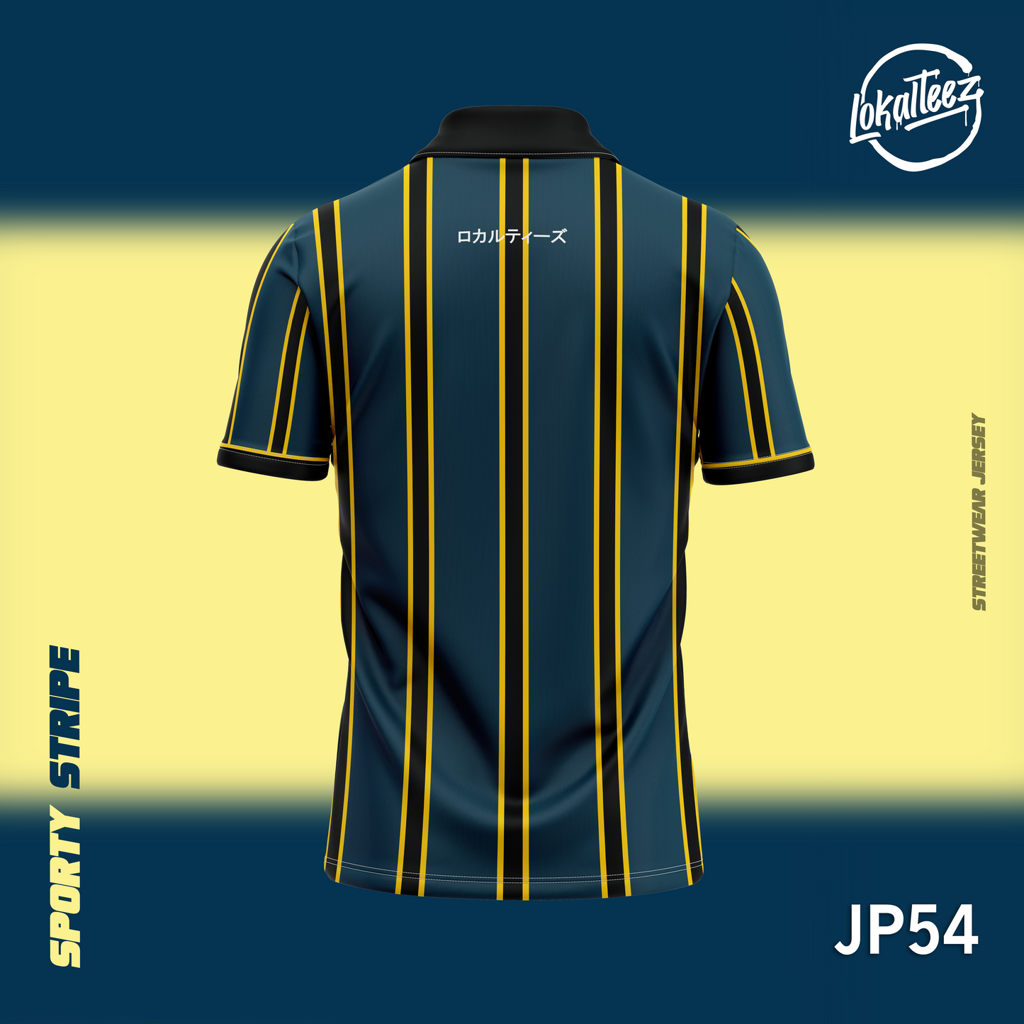 LOKALTEEZ JP54 Japanese TENKI Edition SPORTY STRIPE 280GSM Lycra Retro Collar