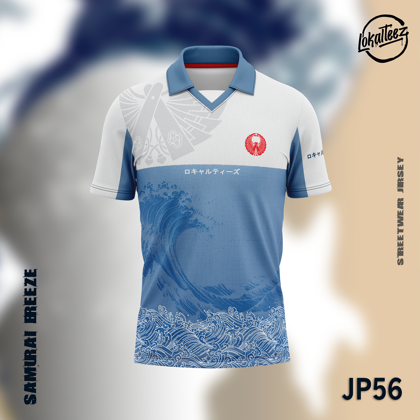 LOKALTEEZ JP56 Japanese TENKI Edition SAMURAI BREEZE 280GSM Lycra Retro Collar