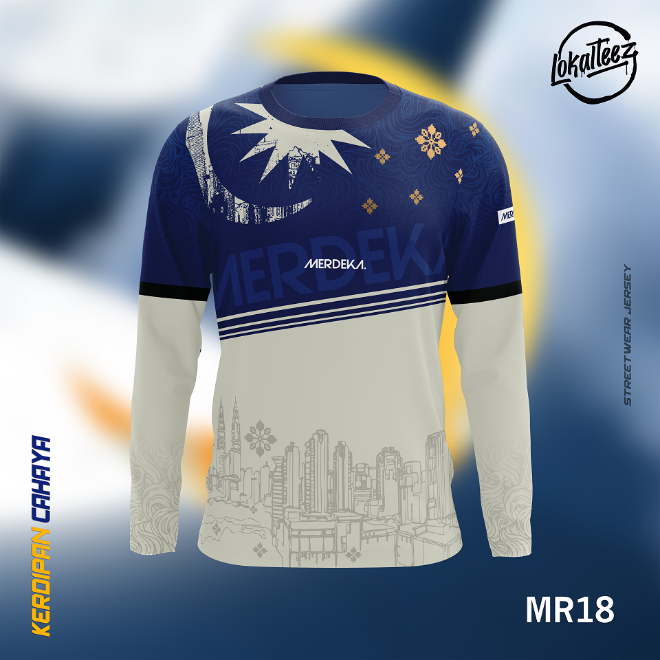 LOKALTEEZ MR18 Merdeka 66th Edition KERDIPAN CAHAYA 180GSM Mandarin Collar