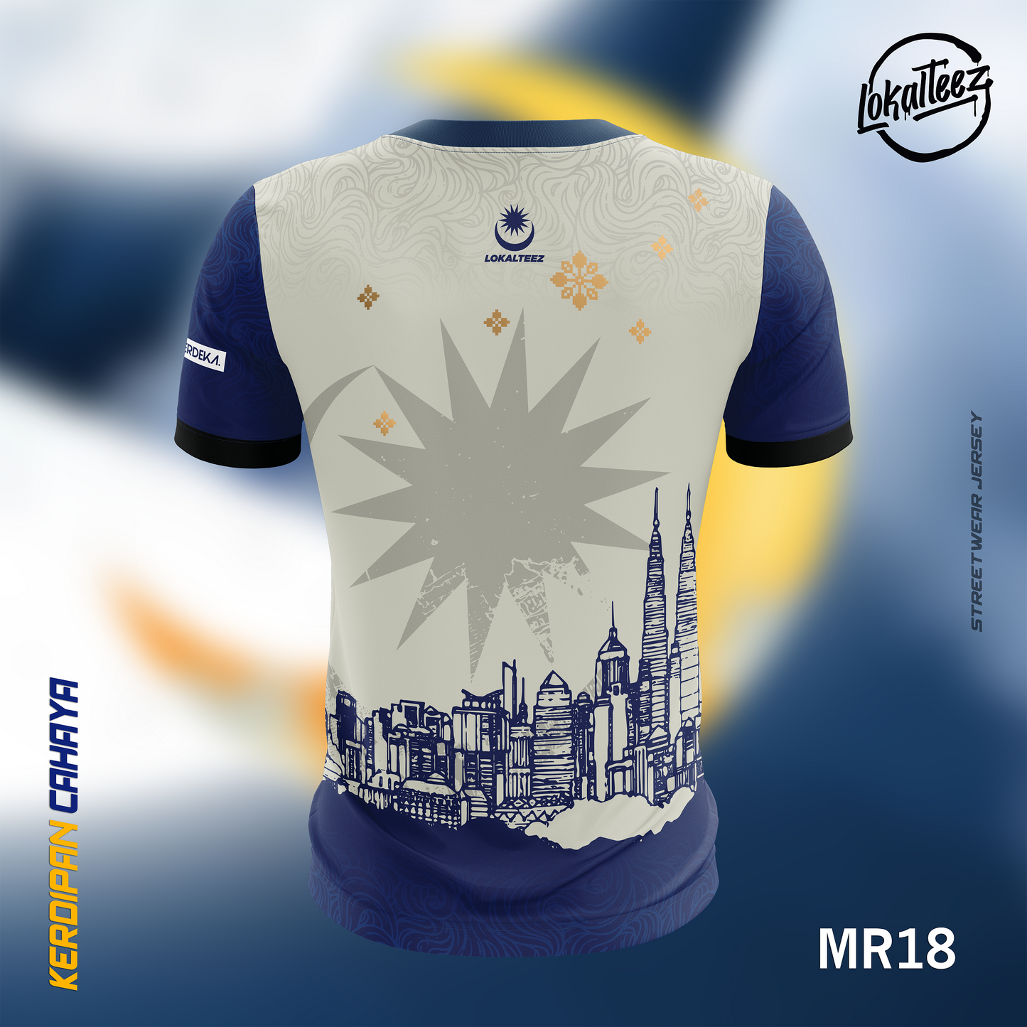 LOKALTEEZ MR18 Merdeka 66th Edition KERDIPAN CAHAYA 180GSM Mandarin Collar