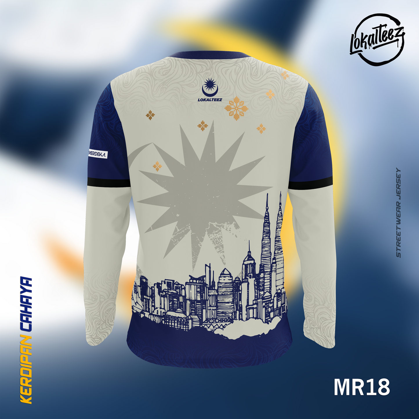 LOKALTEEZ MR18 Merdeka 66th Edition KERDIPAN CAHAYA 180GSM Mandarin Collar