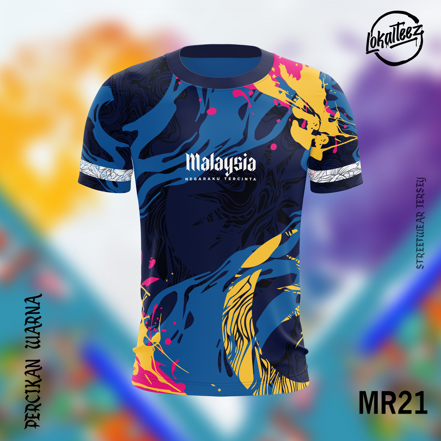 LOKALTEEZ MR21 Merdeka 66th Edition PERCIKAN WARNA 180GSM Round Neck