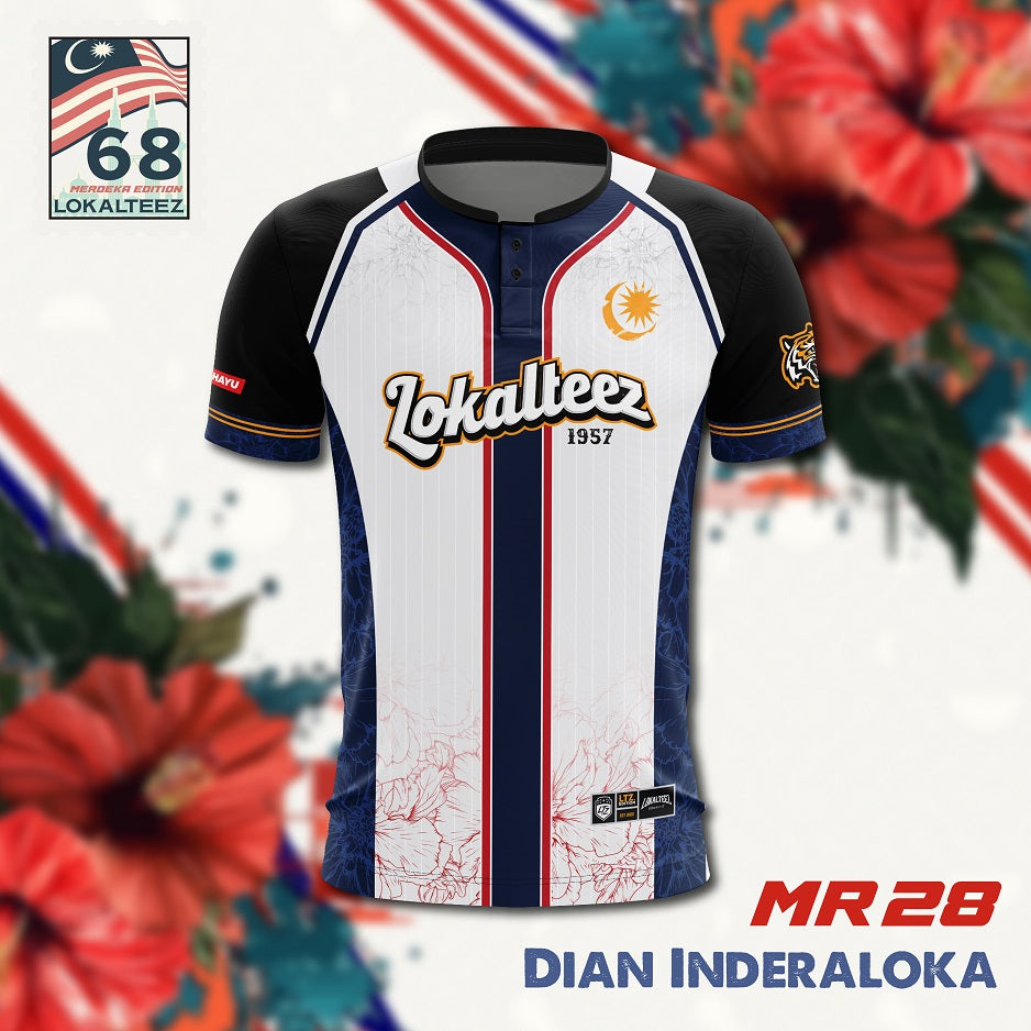 LOKALTEEZ MR28 Merdeka 68th Edition DIAN INDERALOKA 180GSM Merdeka Baseball