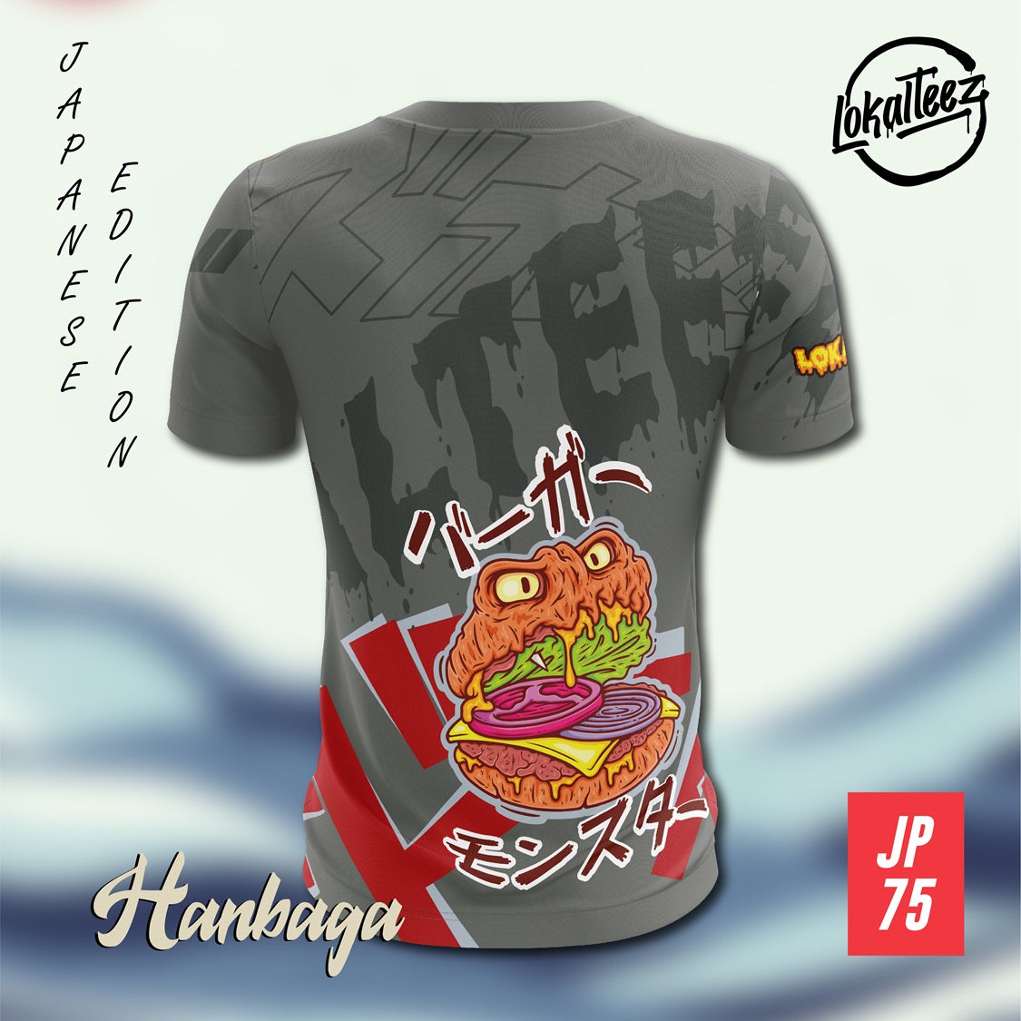 LOKALTEEZ JP75 Japanese TABEMONO Edition HANBAGA 180GSM RJPK JERSEY