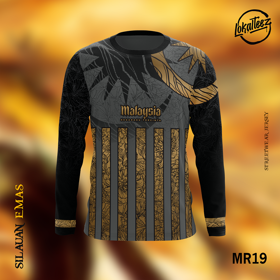 LOKALTEEZ MR19 Merdeka 66th Edition SILAUAN EMAS 180GSM Mandarin Collar