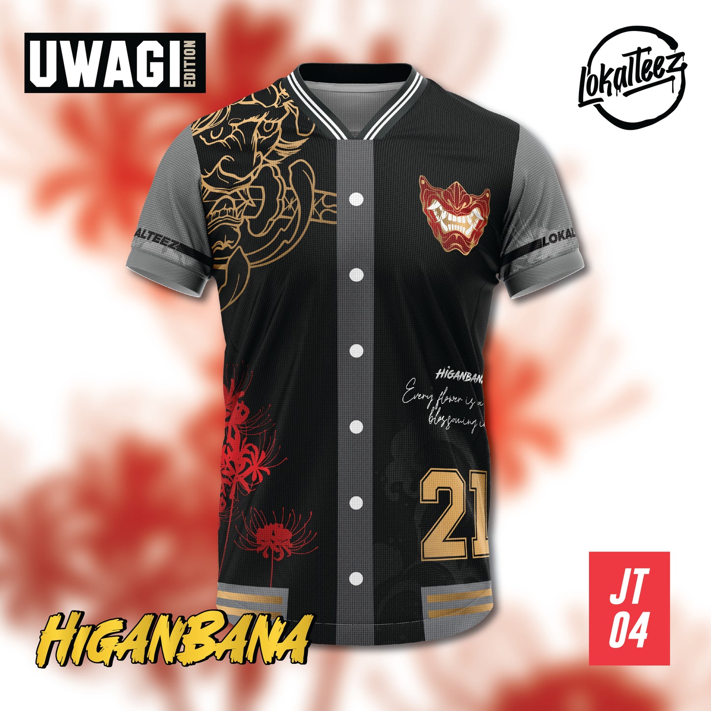 LOKALTEEZ JT04 Uwagi Edition HIGANBANA 220GSM Kain Sandwich Jersey