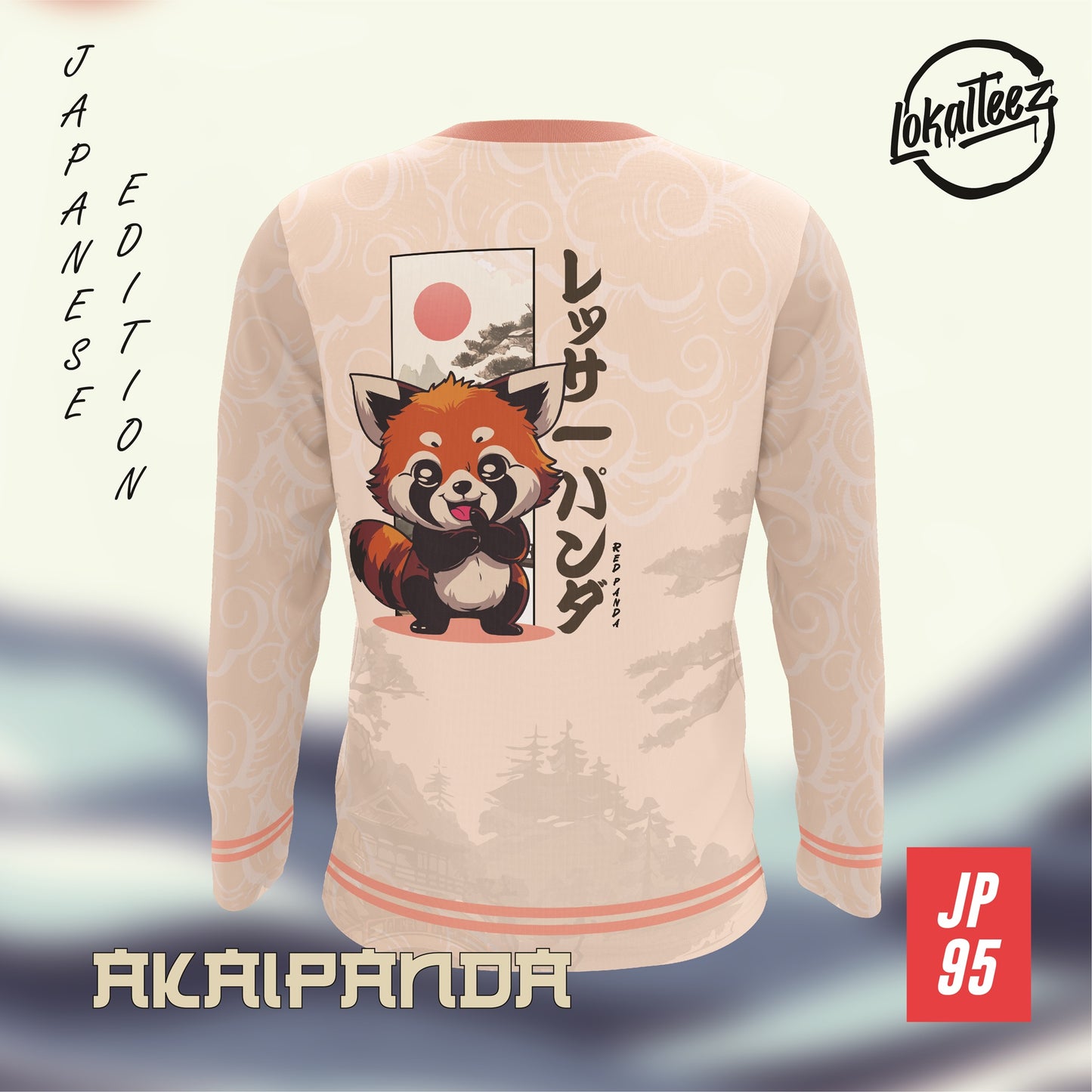 LOKALTEEZ JP95 Japanese TSUKIMI Edition AKAIPANDA 150GSM MICROFIBER EYELET JERSEY