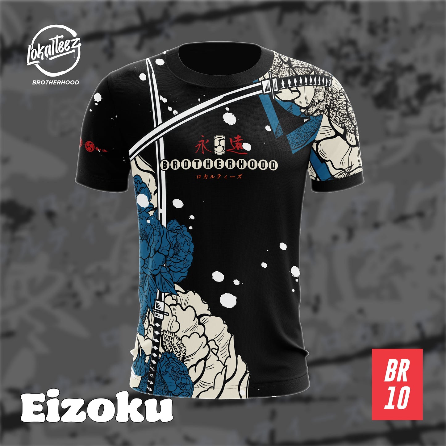 LOKALTEEZ BR10 KYODAI Special Edition EIZOKU Lycra 280GSM Round Neck Unisex Baju Jersey