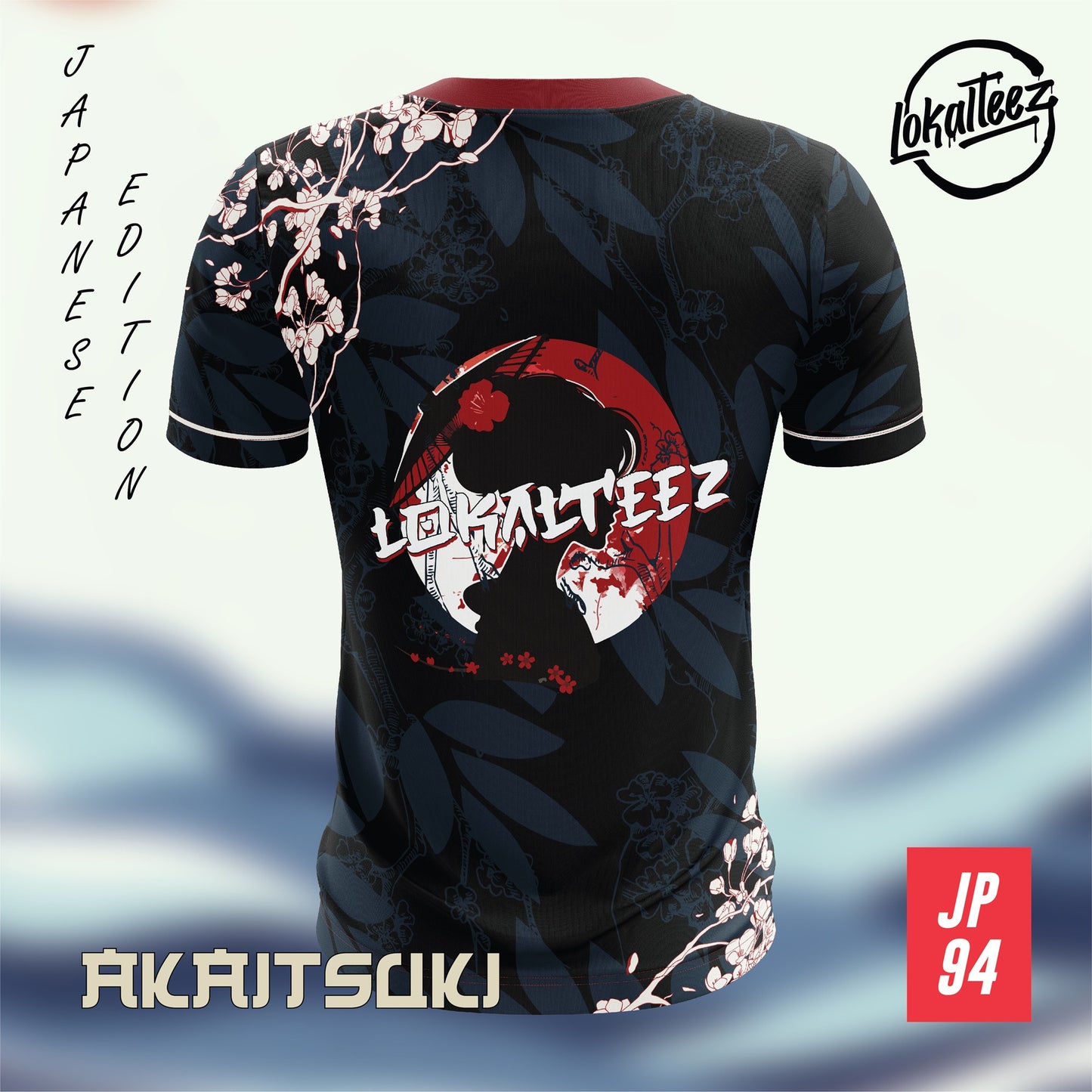LOKALTEEZ JP94 Japanese TSUKIMI Edition AKAITSUKI 150GSM MICROFIBER EYELET JERSEY