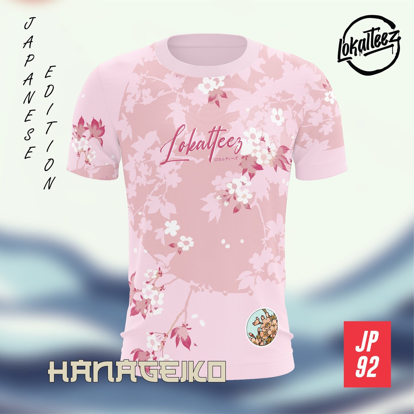 LOKALTEEZ JP92 Japanese TSUKIMI Edition HANAGEIKO 150GSM MICROFIBER EYELET JERSEY