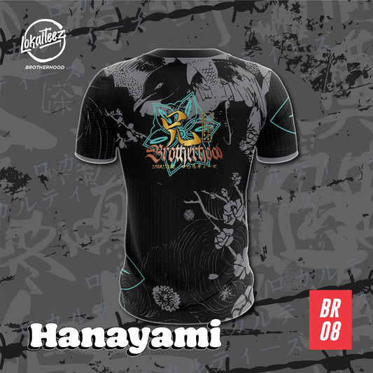 LOKALTEEZ BR08 KYODAI Special Edition HANAYAMI Lycra 280GSM Round Neck Unisex Baju Jersey