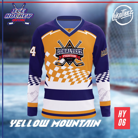 LOKALTEEZ HY06 Ice Hockey Edition YELLOW MOUNTAIN 180GSM Double V-Neck