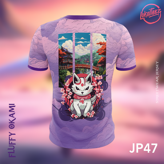 LOKALTEEZ JP47 Japanese PINKU Edition FLUFFY OKAMI 150GSM Round Neck
