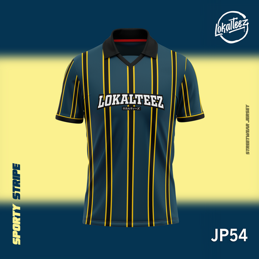 LOKALTEEZ JP54 Japanese TENKI Edition SPORTY STRIPE 280GSM Lycra Retro Collar