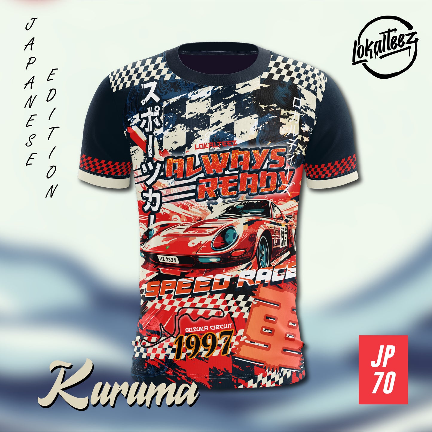 LOKALTEEZ JP70 Japanese NIHON Edition Kuruma 180GSM Round Neck Jersey