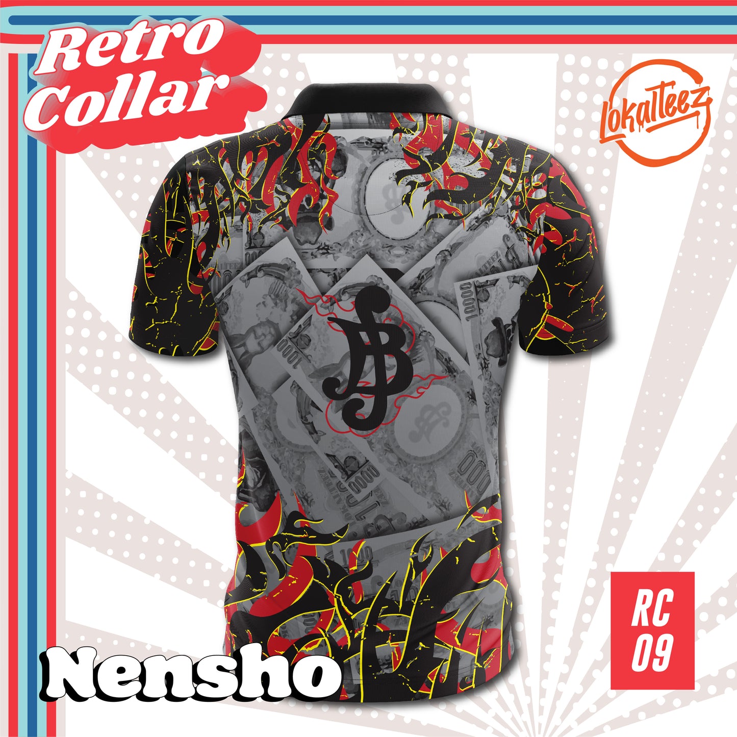 [OVERSIZED] LOKALTEEZ RC09 Japanese DOKUSU Edition NENSHO 280GSM Lycra Retro Collar Jersey
