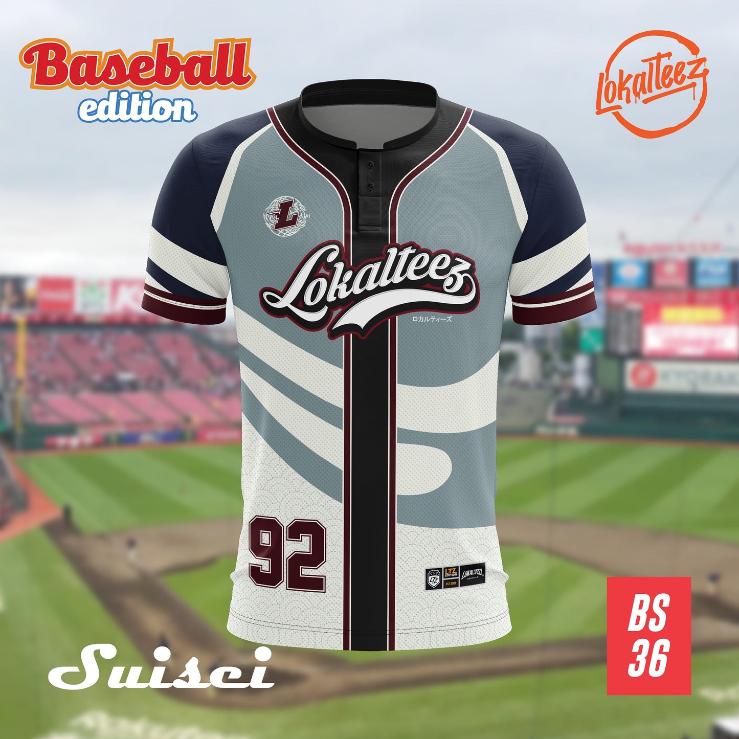 LOKALTEEZ BS36 Baseball Japanese Edition SUISEI 180GSM JERSEY BOLA