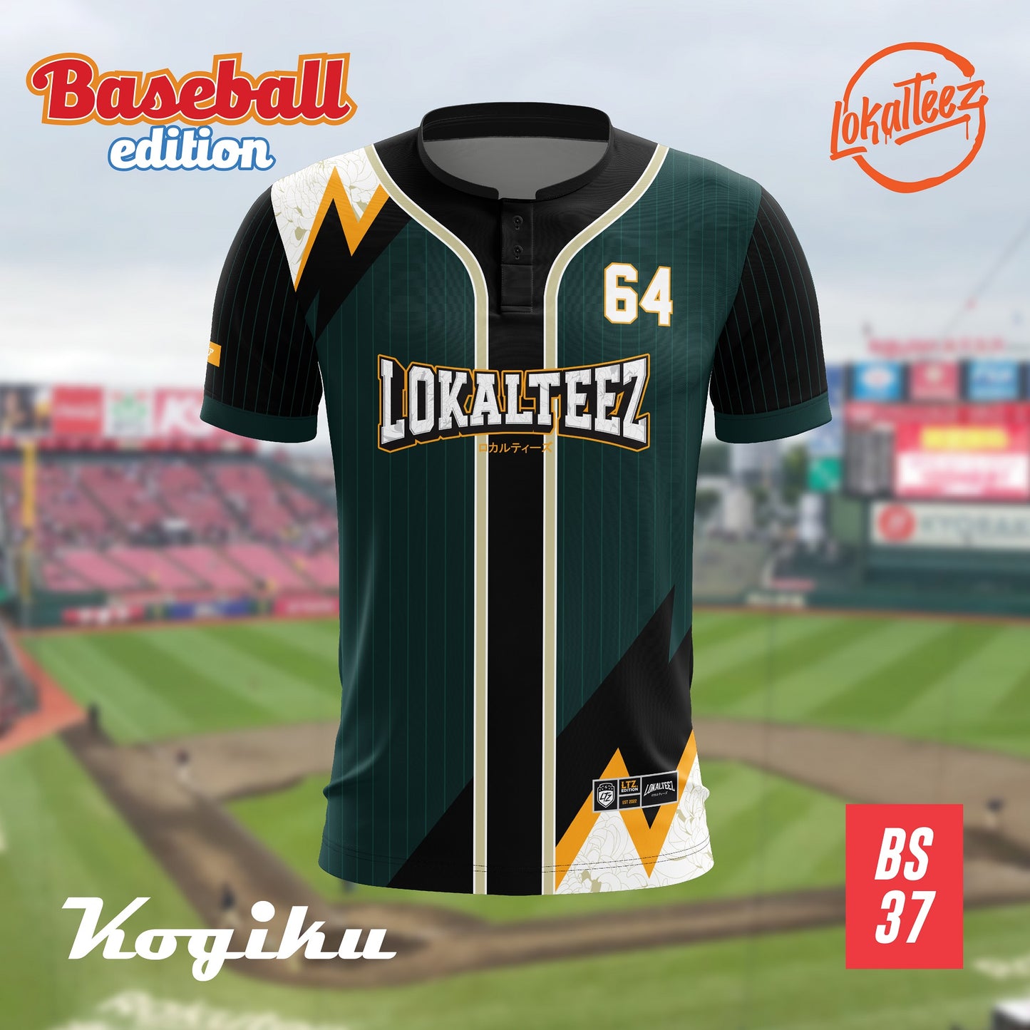 LOKALTEEZ BS37 Baseball Japanese Edition KOGIKU 180GSM JERSEY BOLA