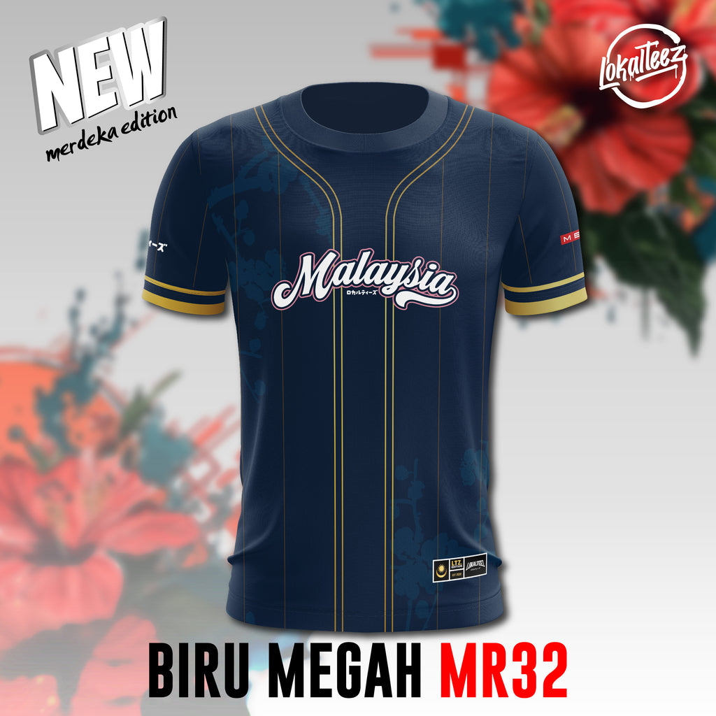 LOKALTEEZ MR32 Merdeka 69th Edition BIRU MEGAH 180GSM Merdeka Baseball
