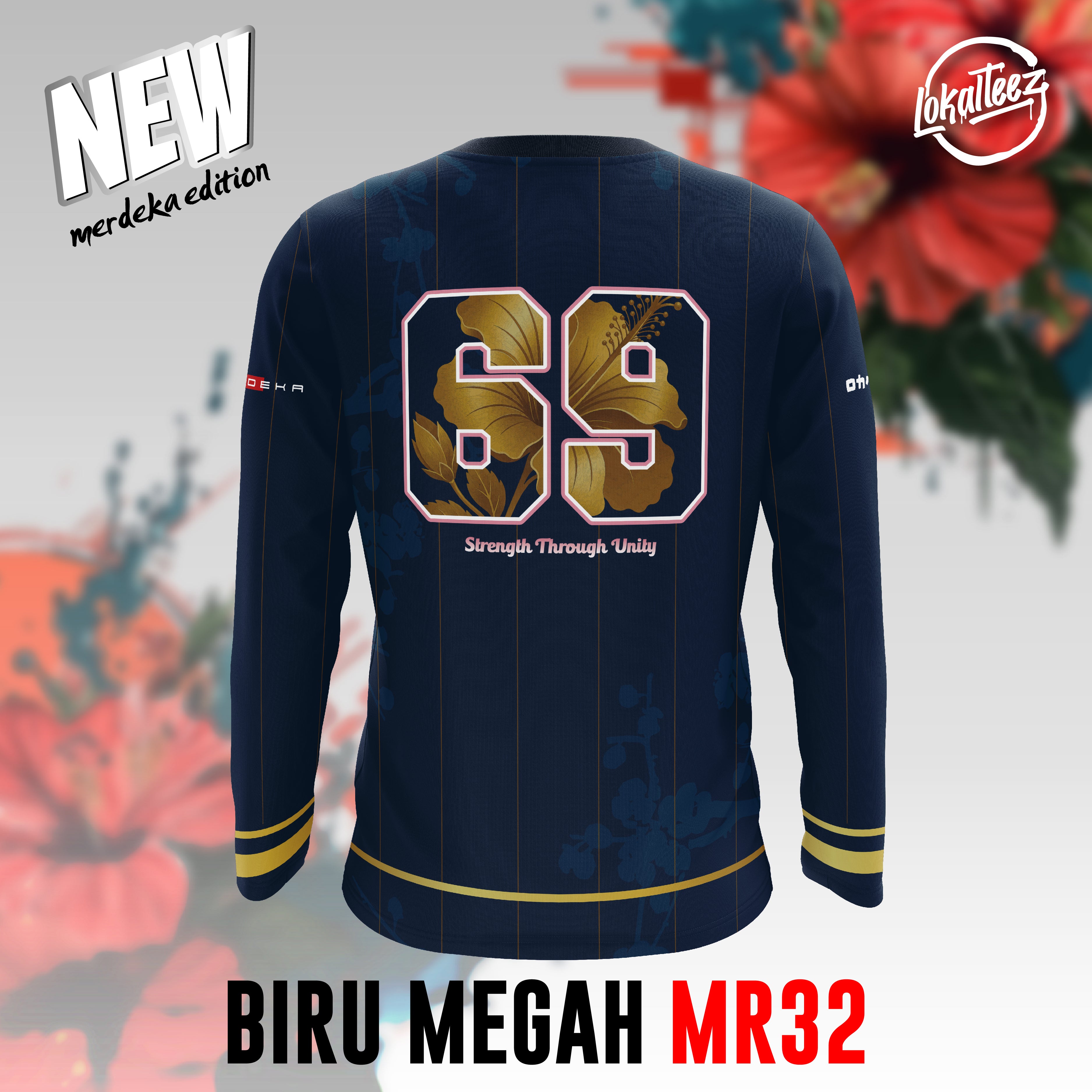 LOKALTEEZ MR32 Merdeka 69th Edition BIRU MEGAH 180GSM Merdeka Baseball