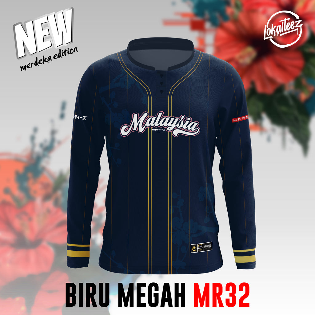 LOKALTEEZ MR32 Merdeka 69th Edition BIRU MEGAH 180GSM Merdeka Baseball