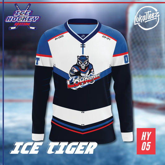 LOKALTEEZ HY05 Ice Hockey Edition ICE TIGER 180GSM Double V-Neck