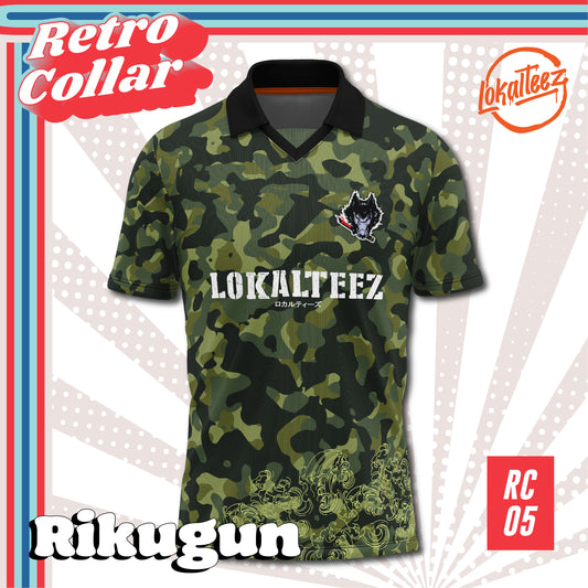 [OVERSIZED] LOKALTEEZ RC05 Japanese DOKUSU Edition RIKUGUN 280GSM Lycra Retro Collar Jersey