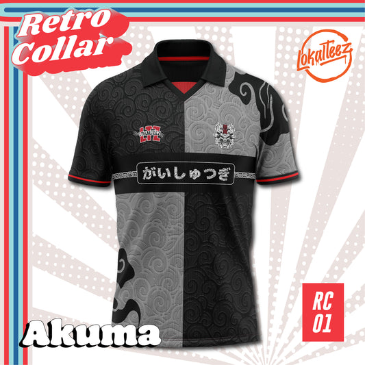 [OVERSIZED] LOKALTEEZ RC01 Japanese DOKUSU Edition AKUMA 280GSM Lycra Retro Collar Jersey