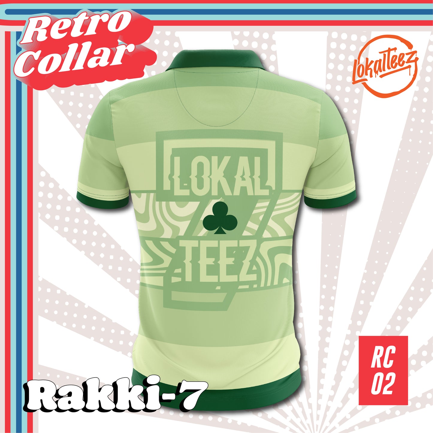 [OVERSIZED] LOKALTEEZ RC02 Japanese DOKUSU Edition RAKKI-7 280GSM Lycra Retro Collar Jersey