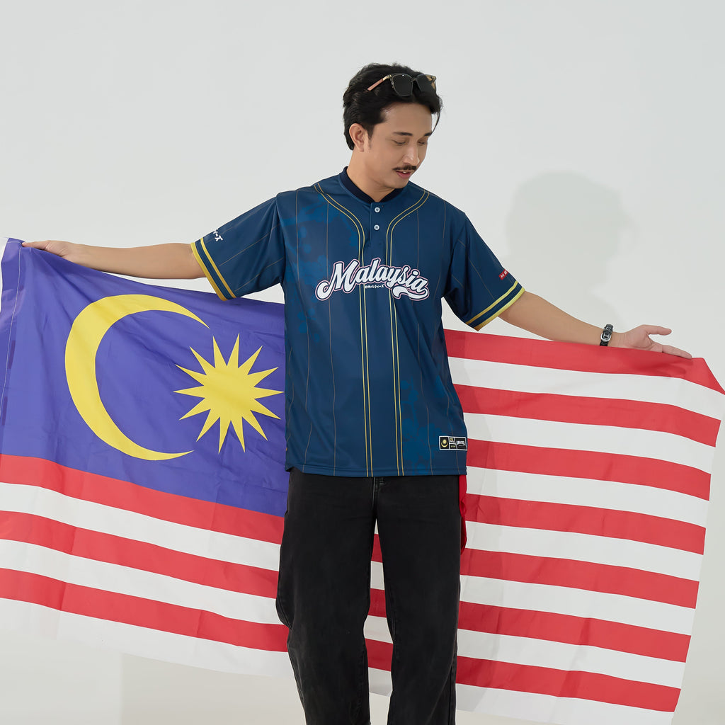 LOKALTEEZ MR32 Merdeka 69th Edition BIRU MEGAH 180GSM Merdeka Baseball