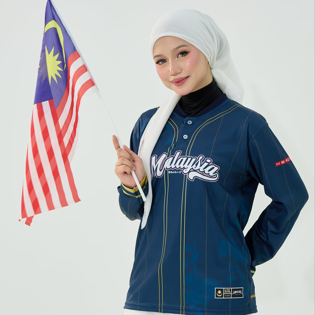 LOKALTEEZ MR32 Merdeka 69th Edition BIRU MEGAH 180GSM Merdeka Baseball