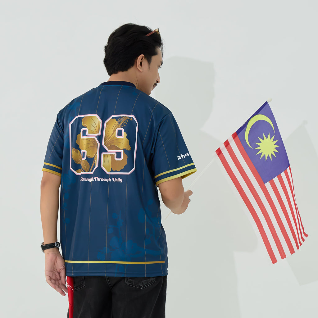 LOKALTEEZ MR32 Merdeka 69th Edition BIRU MEGAH 180GSM Merdeka Baseball