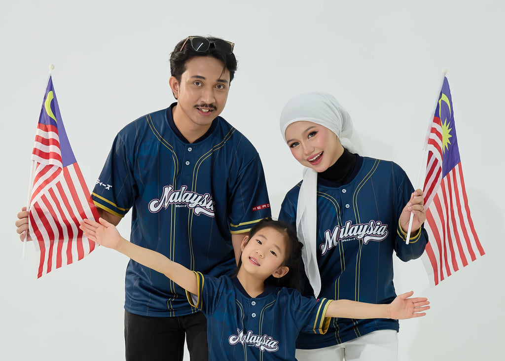 LOKALTEEZ MR32 Merdeka 69th Edition BIRU MEGAH 180GSM Merdeka Baseball